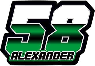 KETABAO Custom Racing Number Text Stickers Glossy Vinyl Decals | Waterproof & Fade-Resistant | 10 Color Options | Decorative & Everyday Use | USATF Events, N2 Track Days