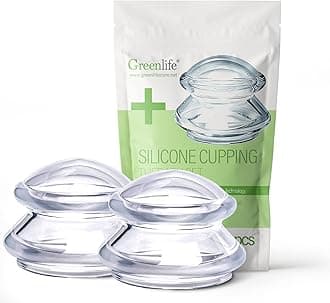 GreenLife® Cupping Therapy Sets - Silicone Cups Set Firm for Muscle Soreness Pain Relief Body Neck Knee, Self Massage Tool, Deep Muscle Massager, Anti Cellulite Joint Pain Recovery (Medium,2pcs)