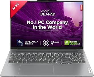 IdeaPad Pro 5 Intel Core Ultra 7 155H Built-in AI 16" (40.6cm) 2K OLED 400Nits 120Hz Laptop (16GB/1TB SSD/NVIDIA RTX 3050 6GB/Win11/MSO 21/FHD+IR Camera/1Yr ADP Free/Grey/1.9Kg), 83D4002NIN