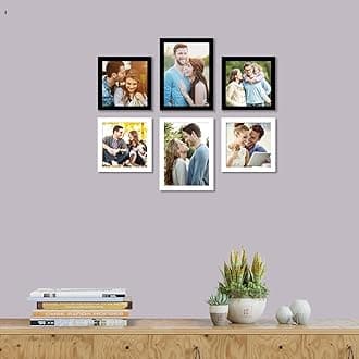 Art Street Photo Frame For Wall Set of 6 Black & White Picture Frame For Home Decoration Size -5x5,5x7 Inches Ecoseries