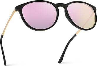 Round Polarized Sunglasses for Women - UV400 Protection, Lightweight Frame, Vintage Retro Style