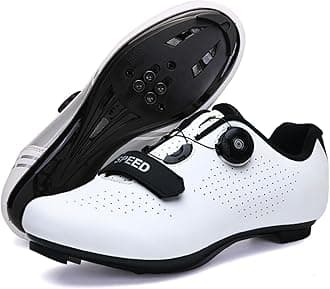 MsportBreathable & Non-Slip Cycling Shoes for Men/Women - Compatible with Look Delta & SPD for Road Bike & Road Bike, Whit02, 39 EU