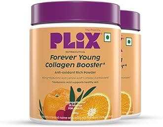 PLIX – THE PLANT FIX | Collagen Booster Powder to Support Healthy Skin | Supports Collagen Production, Antioxidants & Skin Health | Vitamin C, Hyaluronic Acid & Superfood Blend, Orange (2 x 200 g)