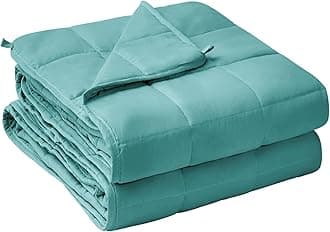 yescool Weighted Blanket for Adults (10 lbs, 48" x 72", Teal) Cooling Heavy Blanket for Sleeping Perfect for 90-110 lbs, Twin Size Breathable Blanket with Premium Glass Bead, Machine Washable