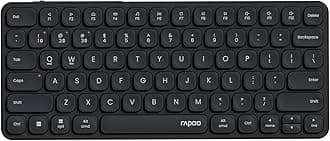 RAPOO E9050L Wireless Keyboard Bluetooth Multi-device Wireless US Layout 78 Keys Ultra-thin USB-C Rechargeable Compact Silent Keyboard Can Connect 4 Devices Low Profile Compatible with Windows/Mac
