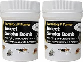 Smoke Bomb Professional Strength Fogger Fumigator for Fleas, Bed Bugs, Moths, Cluster Flies, Spiders, Poultry Red Mite & All Insects – 11g Midi Fumer (Pack of 2)