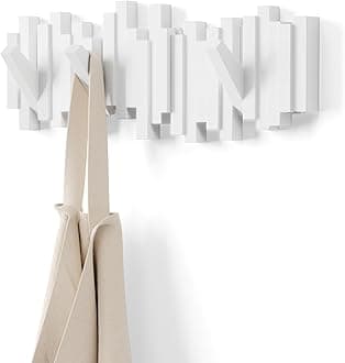Umbra Sticks 5-Hook Wood Wall Hook, White