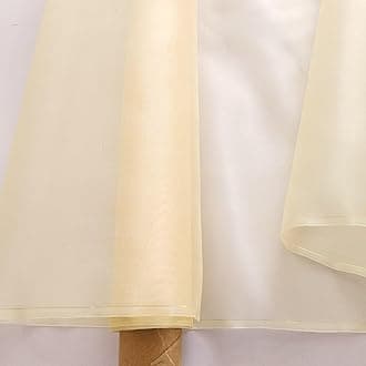 100cm*114cm Mulberry Silk Organza Fabric Tecido Fashion Wedding Dress Evening Gown Silk Fabric Lining Material Gauze Veil Tulle (Beige Gold)