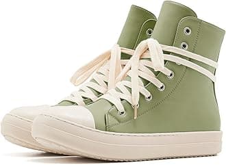 AmoreParis Fashion High Top Sneakers for Women Lace Up Canvas Shoes with Zipper Comfort Platform Walking Shoes