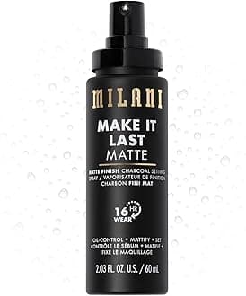 Setting Spray + Primer, Make It Last Matte- Oil Absorbing Charcoal Formula to Control Shine, Matte Finish Setting Spray for Makeup and Primer for Oily Skin, Prime +Correct + Set, 2.03 Fl. Oz