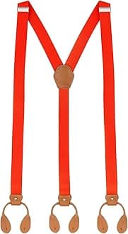 Trimming Shop 25mm Men's Suspender Braces - Y Back Elasticated Adjustable Suspenders Button Hole Braces - Fashion Accessory for Parties, Weddings, Casual, Formal Events