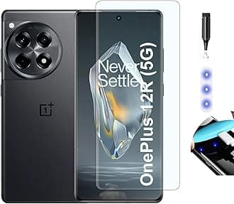 NISHTECH Advanced Hd+ Curved Uv Tempered Glass Screen Protector Designed For Oneplus 12R 5G Smartphone || Full Screen Coverage With Easy Installation Kit (Anti-Scratch)