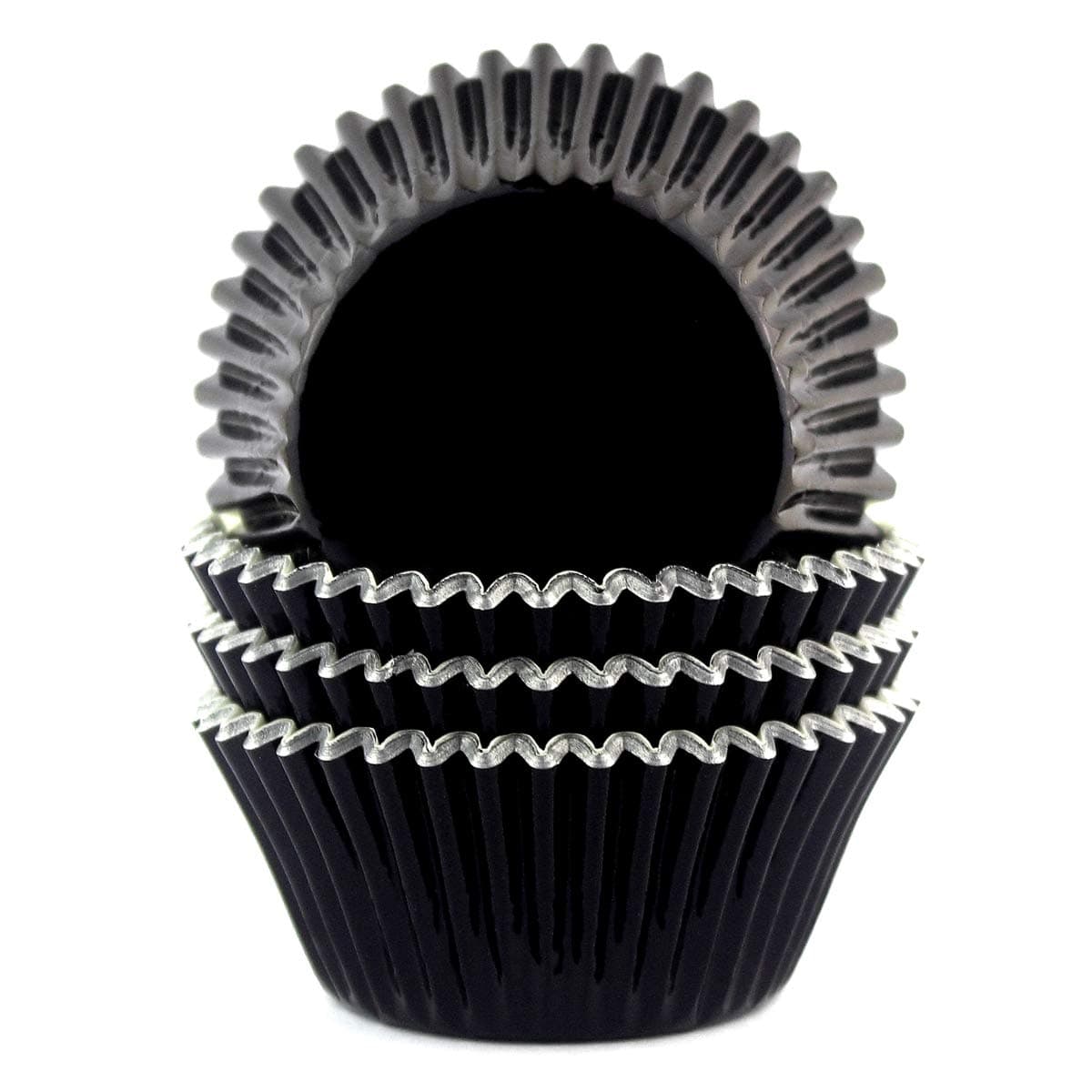 Eoonfirst Foil Cupcake Liners Easter Standard Baking Cups 100 Pcs (Black)