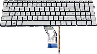 Laptop Silver US English Backlit Keyboard 843129-001 Compatible Replacement Spare Part for HP Envy 15-AQ M6-AQ 15-CC Series