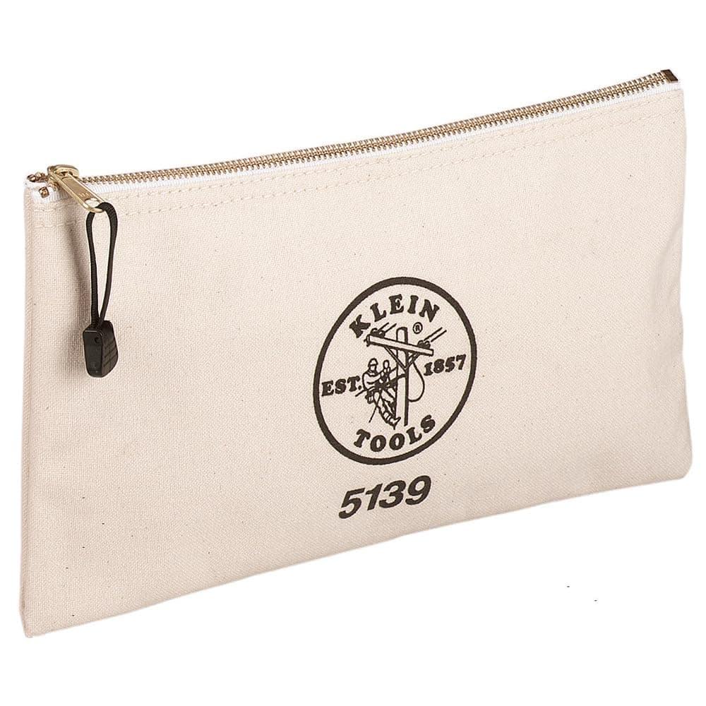 Zipper Bag, Canvas Tool Pouch with Heavy Duty Brass Zipper Close