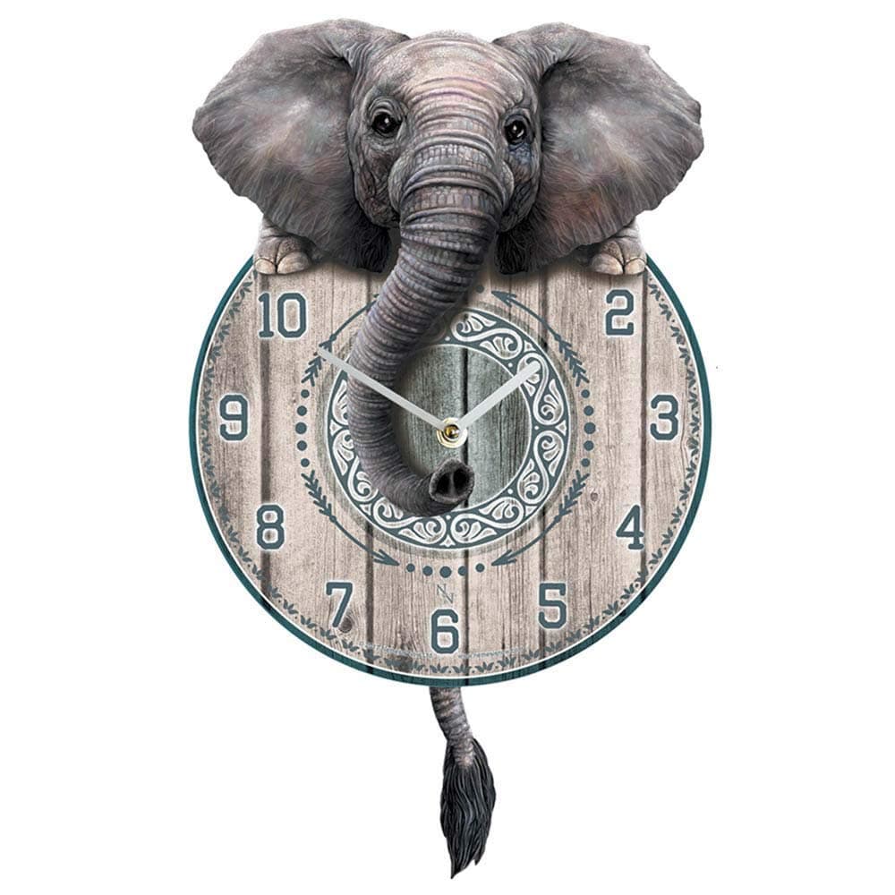B3506J7 Trunkin' Tickin' Clock 25cm Grey, MDF