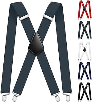 Aomig Mens Braces, Mens Suspenders with Strong Metal Clips, 3.5cm Wide Heavy Duty Suspenders for Men Women Business Wedding Casual