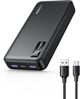 UGREEN Power Bank, 20000mAh 22.5W Portable Charger Battery Pack with USB C PD Fast Charging Compatible with iPhone 15/14/13/12 Series/Samsung S24/S23/ipad/Pixel 8/LG, etc Black