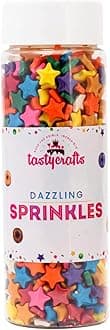 Tastycrafts Edible Star Shaped Sugar Sprinkles for Cake Decoration | Star Candy for Cake Decor | Sprinkles for Cake Decorations & Toppings | for Dessert, Cakes, Cupcakes, Waffles, Cookies - Mix Color