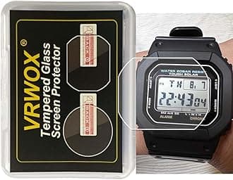 VRWOX [2-Pcs ] Glass Screen Protector For G-5600UE-1JF G-5600 G-5600UE-1DR Watch,2.5D Rounded Edges 9H Premium Real Tempered Protector Anti Scratch,Anti-fingerprint Bubble-free 【G-5600】