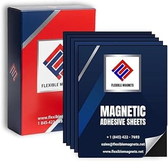 Flexible Magnets – Magnetic Sheets with Adhesive Backing, 4" x 6" (10 Pack) Stick-On Magnetic Sheets for Refrigerator Magnets, Magnetic Labels, Crafts, DIY Projects & More