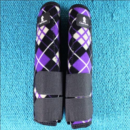 Classic Equine Legacy Support Boot, Hind, Medium, Purple Plaid