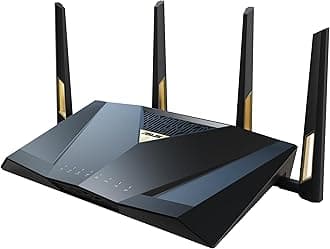 ASUS RT-BE88U Dual-band WiFi 7 AiMesh Extendable Performance Router, 4K-QAM, MLO, Dual 10G ports, SFP+, Four 2.5G ports, Four 1G ports, 34G WAN/LAN capacity, Subscription-free network security, VPNs