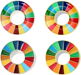 17-Color United Nations Sustainable Development Goals Brooch Rainbow Brooch Lapel Pin SDGs Enamel Lapel Pin Badge Colorful Circle Brooch Clothing Bag Accessories Jewelry Gift