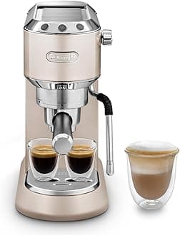 De'Longhi Dedica Arte EC885.​BG, Traditional Barista Pump Espresso Machine, Manual Coffee Machine, My LatteArt Steam Wand, Compact Design 15cm Wide, Fit Mug Up to 13cm, Beige