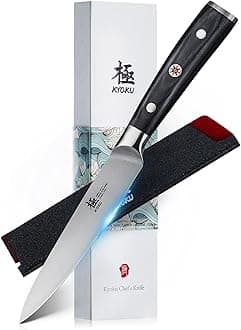 5" Kitchen Utility Knife, Samurai Series Chef Knife with Pakkawood Handle & Mosaic Pin, Japanese Style High Carbon Steel Knife, Full Tang Kitchen Knife for Vegetable Fruit with Sheath and Case