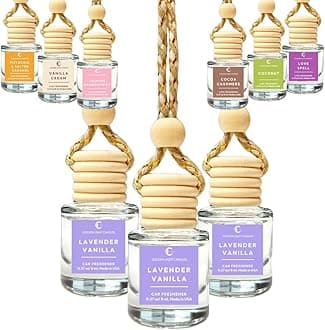 Car Air Freshener Hanging | Lavender Vanilla Car Air Fresheners | Long-Lasting Fragrance Oil Diffuser | Cute Scent Diffuser | Pack of 3 | Made in USA