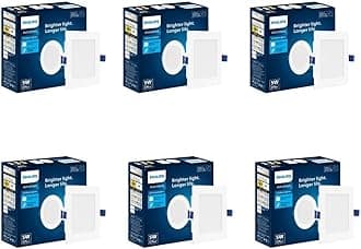 Philips Astra Sleek 5-watt Square LED Downlighter | LED Ceiling Light for Home and Hall | Cut Out: 75 mm, Color: Cool Day Light, Pack of 6