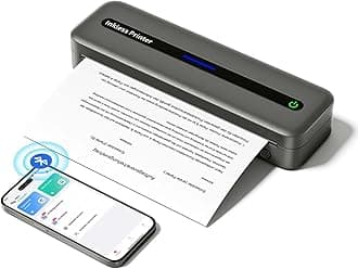 Portable Printer Wireless Travel Compatible with Apple iPhone iPad Android - A4 Inkless Printer Support 8.5x11"/8.26"/4"/3"/2" Thermal Pirnter Paper - Bluetooth Printer for Home Office Dorm Vehicle