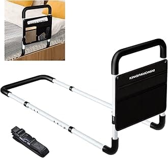 Bed Rails for Elderly Adults - Bed Assist Rail Medical Bed Support Bar Mobility Assistant with Free Storage Bag and Fixing Strap, Fit King, Queen, Full, Twin