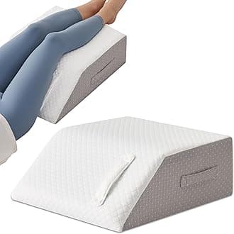 MEGCXIT Leg Pillow Elevation Blood Circulation, Leg Wedge for Elevation for Swelling, Leg Elevating Pillow for After Surgery, Memory Foam Foot Knee Pillow for Back Sleeping 23.6×16.8×8 Inch White/Grey