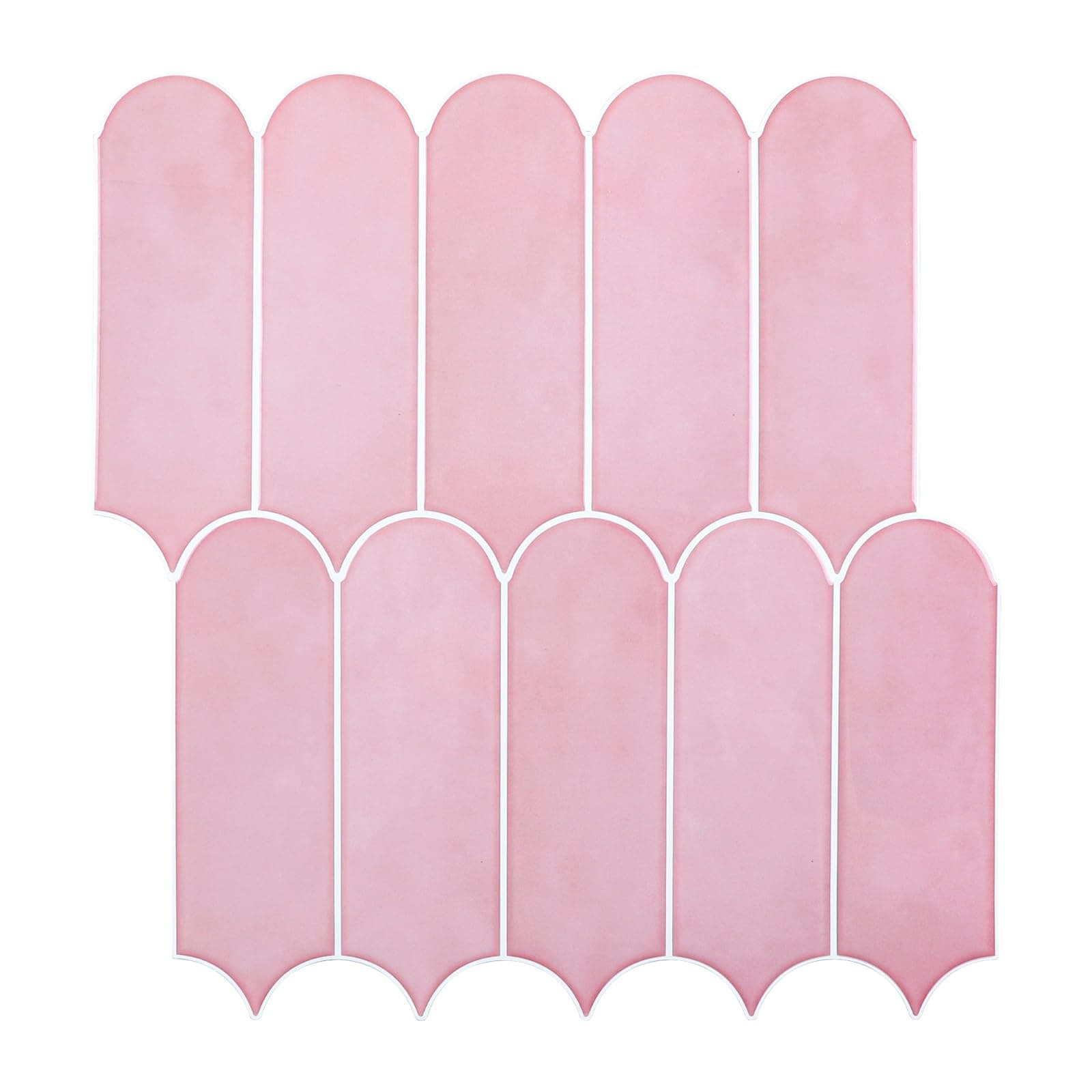 Pink Peel and Stick Backsplash Tile, Removable Backsplash Renter Friendly Wall Tile, Peel and Stick Feather Stick on Backsplash for Kitchen Bathroom Laundry (10 Sheets)