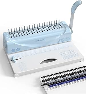 Binding Machine, 21-Hole, 450 Sheets, Comb Binding Machines with 1 Box Comb Bindings Spines, Comb Binder for Letter Size, A4, A5 Paper