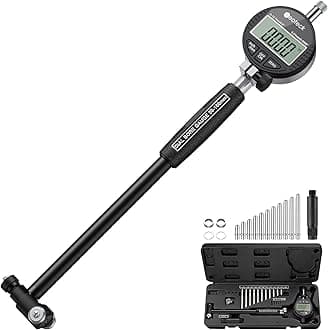 – Bore Gage Set Digital Indicator Dial Bore Gauge (2"-6"/0.0005") with Self-Centering Dial, Carbide Anvils, Insulated Grips for Deep Engine Cylinder Measurement-Black