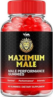 Maximum Male Gummies, Supplement - All Natural Gummys, Advanced Formula, 60 Gummies (Pack of 1)