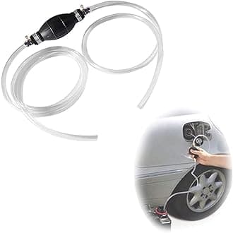 SHOWAY Car Fuel Tank Sucker Gasoline Absorber, Gasoline Siphone Hose, Car Fuel Transfer, Portable Widely Use Hand Fuel Pump for Gas Gasoline Petrol Oil Diesel Liquid Water Fish Tank Solvent (1Set)