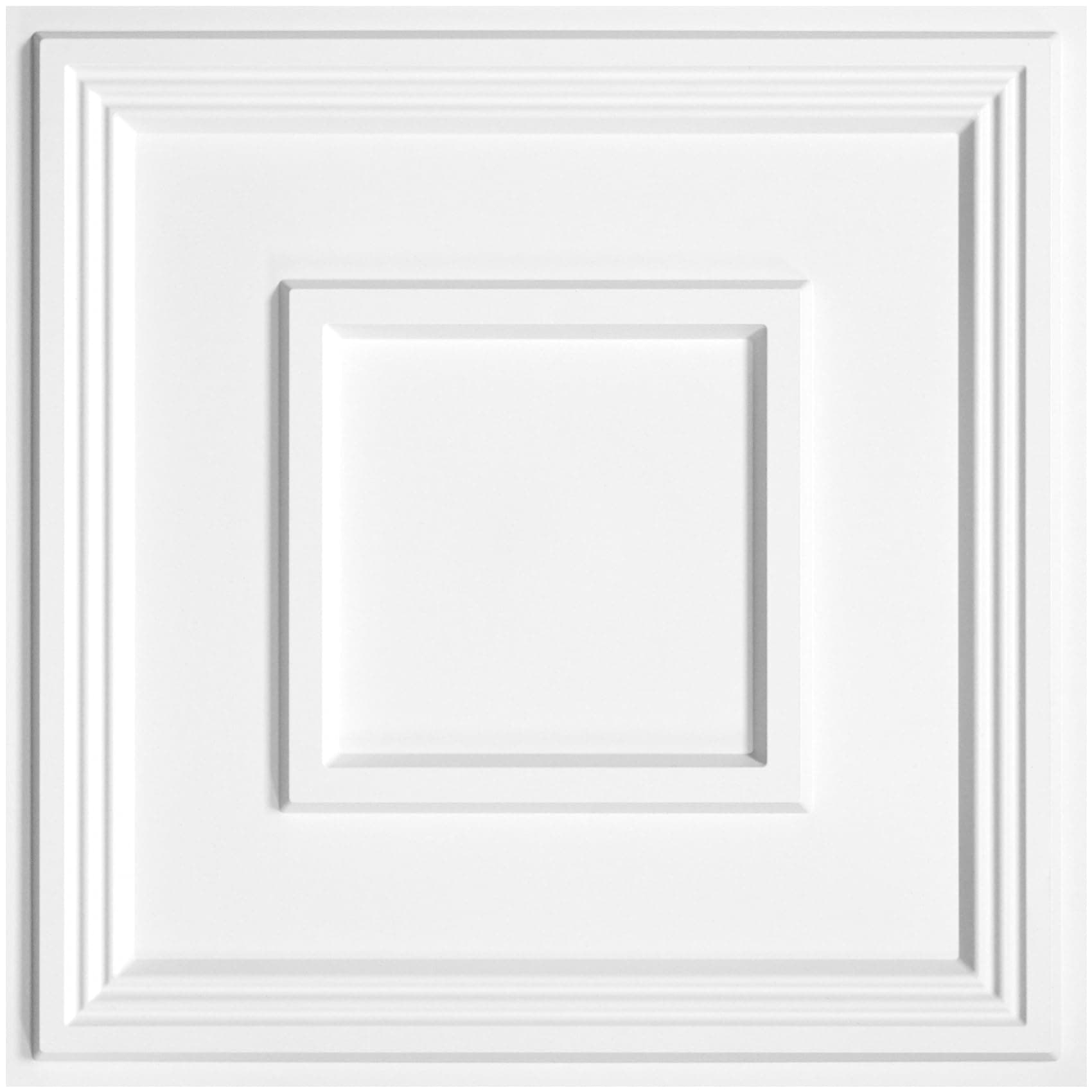 STICKGOO PVC Ceiling Tiles, 2'x2' Glue Up Ceiling Panel White to Prevent Breakage Cover 48 Sq. Ft, Pack of 12 Tiles