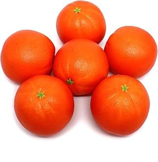 D-Seven 6pcs Fake Orange Artificial Fruit Faux Orange for Home Shop Office Hotel Supermarket Props Or Decoration