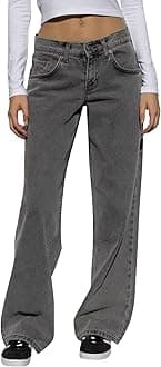 Women's Y2K Baggy Jeans Trendy Low Rise Jeans Casual Straight Leg Jeans Loose Boyfriend Denim Pants Fall Outfits