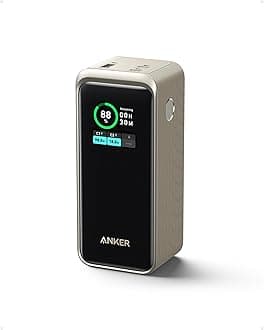 Anker Prime Power Bank, 20,000mAh 200W Portable Laptop Charger for Travel, TSA-Approved, Smart Digital Display, 2 USB-C and 1 USB-A Port, for iPhone 16/15/14 Series, Samsung, MacBook, and More