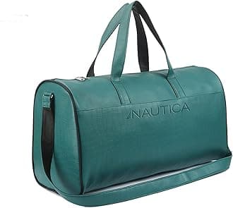 Unisex PU Duffle Bag for Travel | Stylish Leatherette Cabin Luggage | Compact, Comfortable & Spacious Hand Duffel Bag for Weekend Trips, Gym & Office | Suitable for Men and Women | Dark Green