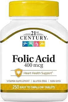 Folic Acid 400 mcg Tablets, 250 Count