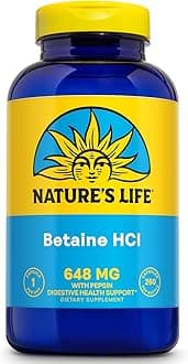 Nature's Life Betaine HCL Capsules 648 Mg 250 Count