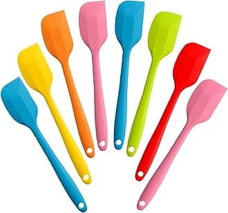 8 Pieces Silicone Spatulas,8.5 inch Non-stick with Stainless Steel Core,Heat Resistant-500℉, Food Grade Dishwasher Safe, for Mixing,Cooking,Baking (Mixed color)