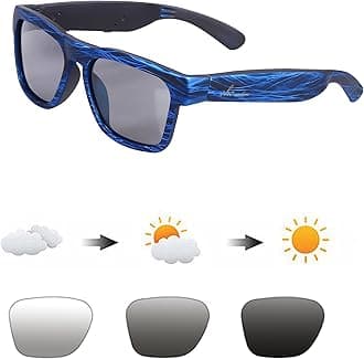 Smart Glasses Unisex,Transitional Polarized Glasses with Bluetooth Speaker,Athletic/Outdoor UV Protection and Voice Control