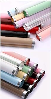 Just Flowers Waterproof Floral Wrapping Paper, Gift Wrapping Paper Roll Sheet, Florist Bouquet Supplies (Multicolor, Silver Edge)